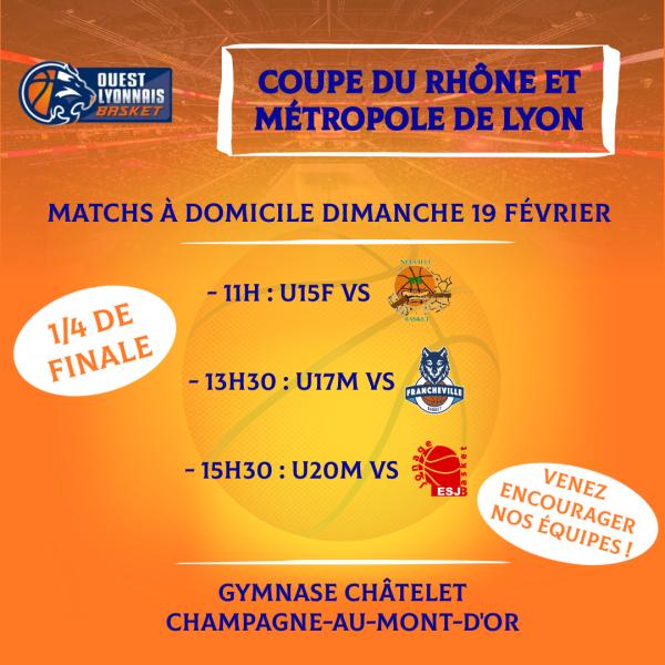 1/4 de finale de la Coupe du Rhône et Métropole de Lyon