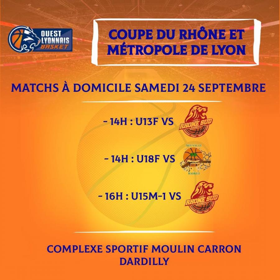 Les rencontres du 1er Tour des Coupes du Rhône et Métropole de Lyon sont ici !